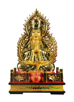 Haixin Buddha stately Buddha statue handmade incense camphor wood carved statue Taiwan Caijin Fairy mother ancestor