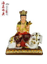 Solemn Buddha statue without core incense camphor wood hand carved Dunhuang Caihuayan three holy Samantabhadra Bodhisattva Manjushri Bodhisattva