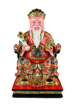 Haixin solemn buddha statue Resin FRP buddha statue Dunhuang color Baojia Xian Land Gong Buddha statue 16 inches
