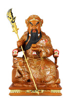 Haixin coreless camphor wood carving Second degree camphor wood gold log color Guan Di Ye Guan Gong Guan Sheng Ye