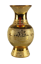 Haixin Buddha Chaoshan Porcelain frosted electroplated gold lucky treasure vase Water bottle ceramic vase