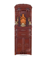 Haixin Buddha furniture Elm double soy sauce shrine cabinet with door carved family Buddha Hall