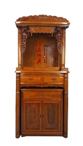 Haixin Buddha wood color duck feet Camphor Chinese Lotus solid wood shrine Shenlou cabinet 88cm wide
