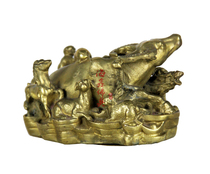 Haixin Buddha pure copper golden buffalo zodiac golden ingot cow Office living room decoration
