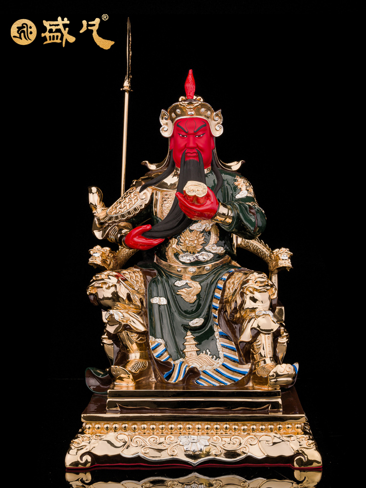 Taiwan Shengfan Guan Gong reading at night Reading Spring and Autumn reading Guan Gong Statue Martial God of wealth Guan Erye ornaments gilt bronze statue