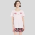 Ba bộ đồ ngủ nữ cotton chính hãng quần short ngắn tay in lỏng hai mảnh cotton phụ nữ phục vụ nhà - Giống cái bộ mặc nhà trung niên Giống cái