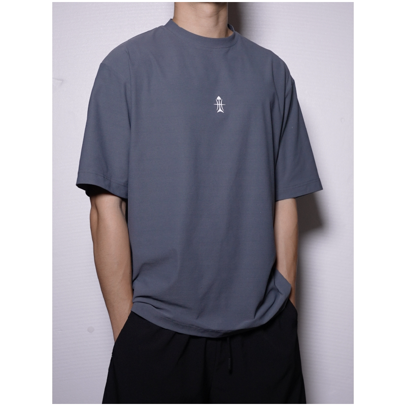 「31E」Fishbone Logo Cotton and Linen Casual Short Sleeve