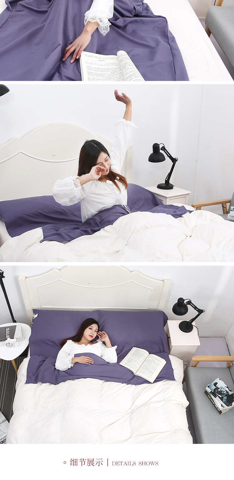 Du lịch khách sạn qua túi ngủ bẩn người lớn du lịch trong nhà đơn đôi di động bông mỏng du lịch chống bẩn tấm túi ngủ con cá mập