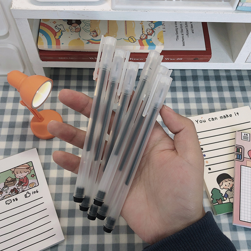 ins lukewarm wind neutrality pen student-pen student with exam special 0-5mm large capacity minimalist black signature pen