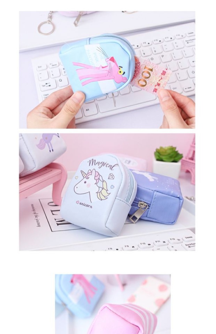 Phiên bản tiếng Hàn của túi mini dễ thương sáng tạo với khóa dễ thương thời trang lưu trữ pu ví tiền khóa túi túi xu ví đựng tiền