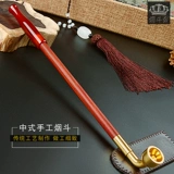 Медная длинная агатовая курительная трубка для пожилых людей ручной работы из сандалового дерева, мужской мундштук