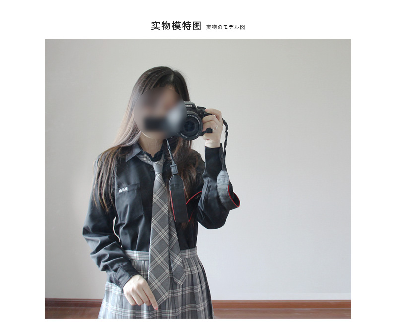 Jk đồng phục chính thống áo sơ mi túi tự chế thêu màu đen áo sơ mi dài tay nam nữ đồng phục lớp nghèo áo sơ mi loang màu