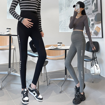 Pregnant women pants Net red autumn cotton leggings pregnant women pants outside pregnant women high waist belly fashion small pants autumn