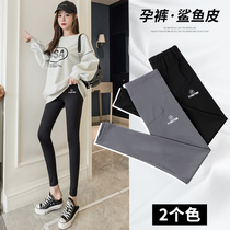 Pregnant women belly pants fashion Net Red New pregnant women shark pants spring and autumn yoga pants leggings thin belly pants