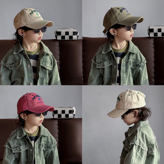 Neue bestickte Kinderhüte im koreanischen Stil für Jungen und Mädchen im Frühling und Herbst, vielseitige Baseballmützen, Sommersonnenschirme und Schirmmützen, trendig