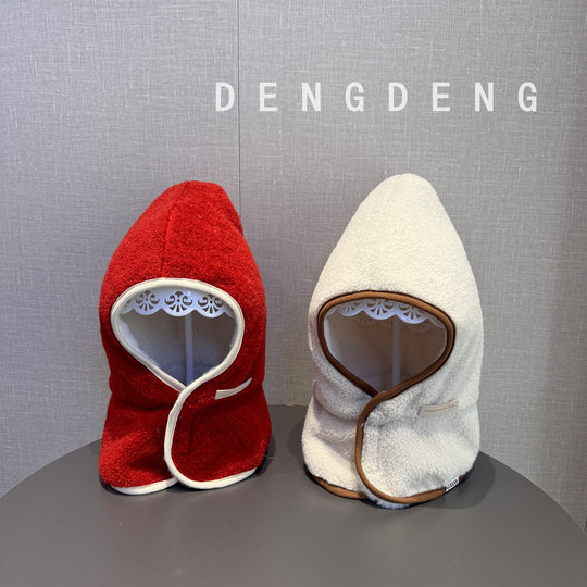 Children's Hats, Winter Cute New Year Baby Ear Protection Hats, Neck Scarf Integrated Hats, Thickened Festive Hats for Boys and Girls