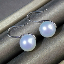 Classic High Foot Heel Shoe Natural Seawater Nanyang Australian Large White Earrings Quality Silver Cold Light Flawless Hook Ear Pendant