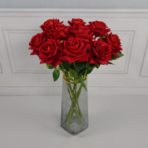 Simulation of the choppy rose large single silk flower wedding scene arrangement gift bouquet with flower cloth roses