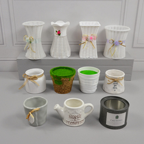 Plastic Vase Home dry flower decoration swing flower plug flower wall with simulation weaving vase wall hanging flower basket and other flowers