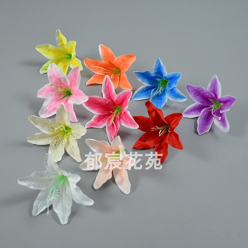 Simulation Lily Flower Wedding Celebration Arches Flower Arrangement Wedding Background Wall Flower Arrangements Silk Bouquet Heads Handmade Flowers