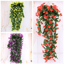 Simulation Flower Vine Wedding Arrangement Props Violet Pendant Lann Hanging Vine Wall-mounted Home Decoration Flower Vine Orchid Evergreen Vines