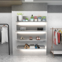 Shoe Store Shoe Rack Show Rack Upper Wall Hanging Stainless Steel Silver Color Display Shelf Clothing Store Shoes Bag shelf