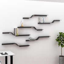 Nordic Wall Shelf Hanging Wall Lined With Partition Decorated Background Wall Wall-mounted Bookcase Bedroom Laminate Racks Ins Inn
