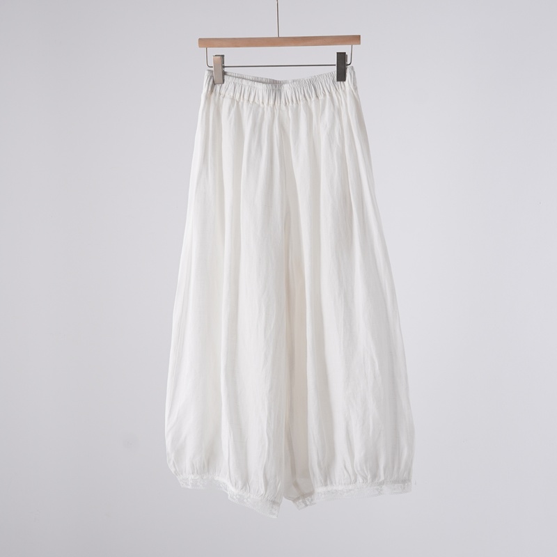 4.24 Pure Ramie Lace Heavy-Duty Lantern Casual Pants 28367