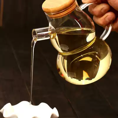 Gourd-shaped glass oil pot without hanging oil Eagle mouth edible oil pouring oil bottle tableware