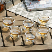 High boron silicon heat resistant glass tea cup double cup wine tasting cup Kung fu tea ceremony coffee cup 50ml