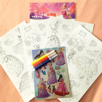 Genuine Ye Luo Li authorizes hand-painted coloring sticker suit shiny and painted princess to replace the Princess Ice Princess Ice Princess