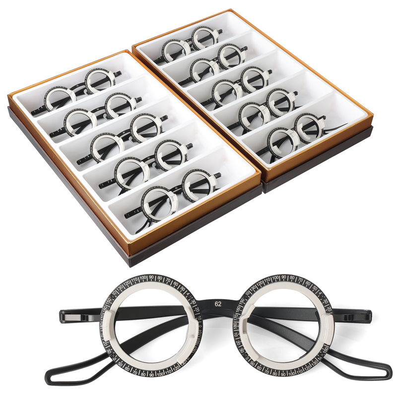 Glasses Trial Frame 360-Degree Rotating Full-Frame Optometry Frame Glasses Frame with 4 Inserts Ophthalmic Ultra-Light 48Mm~72Mm