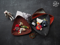 Leather Knight PXK-pure handmade cowhide triangle storage plate Italy imported vegetable tanned cowhide