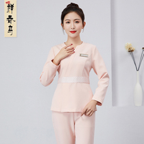 Beautician work clothes female 2021 summer new hotel waiter pedicure technician Health Beauty Salon clothes