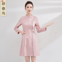 High-end beauty salon overalls Womens health center Spa foot bath technician dress overalls dress long sleeves medical beauty nurse uniforms