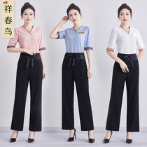 Beauty salon beautician 2021 spring and summer new pedicure technician work clothes female health club foot massage tooling