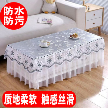 Covered cloth tea table dustproof table cloth waterproof coffee cover oil-proof rectangular leather fully included table cloth lace simple Covered cloth tea table dustproof table cloth waterproof coffee cover oil-proof rectangular leather fully included table cloth lace simple
