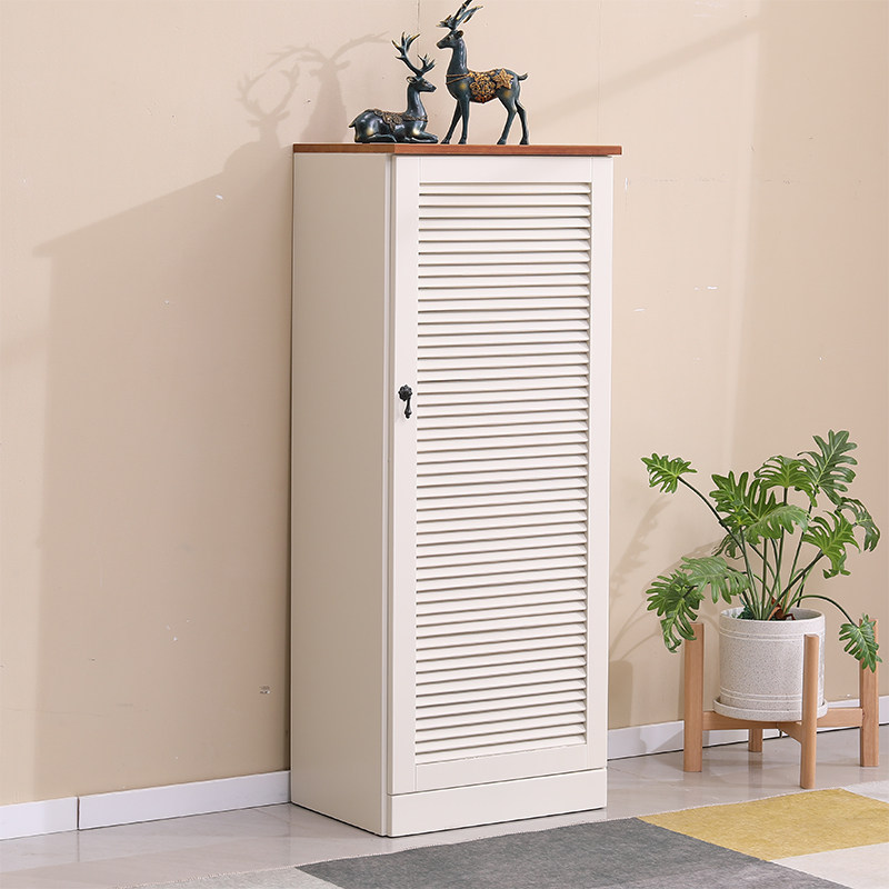 Nordic American Mediterranean Solid Wood Shoe Cabinet Minimalist Modern Genguan Home Entrance Elevator Doorway Containing Single Door Shoe Cabinet