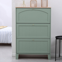 Solid wood oak ultra-thin 17CM flip shoe cabinet Nordic home door simple modern large-capacity foyer porch entrance cabinet