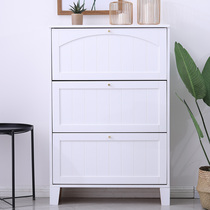 Nordic American solid wood shoe cabinet ultra-thin 17cm simple modern entrance cabinet into the door flip shoe cabinet home door