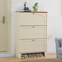 Solid wood shoe cabinet simple modern ultra-thin 17CM American Mediterranean entrance hall partition into the door shoe cabinet home