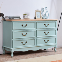 Nordic American Mediterranean solid wood chest chest table gold living room bedroom storage storage sorting drawer six-bucket cabinet