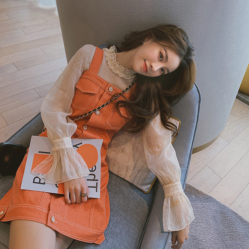 Salt cowboy dress dress dress dress dress beautiful two - piece set in autumn 2023 new models