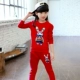 Bộ đồ cotton nữ mùa thu 2019 phiên bản Hàn Quốc mới của bộ đồ thủy triều mùa xuân cho trẻ em áo len thể thao nước ngoài hai mảnh thời trang bé trai