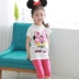 Quần áo bé gái mùa hè 2019 cho bé bộ đồ thể thao tay ngắn cắt cúp quần hai dây phù hợp với trang phục giản dị xu hướng Hàn Quốc bộ nỉ nhung đẹp cho bé Phù hợp với trẻ em
