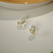 Mother-of-pearl ear clip womens earrings without ear holes mosquito coil earrings 2022 new trendy small and exquisite high-end niche