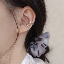 Sweet and cool temperament ear bone clip female no ear hole ear clip sterling silver daily French clip ear bone cold niche high-end sense