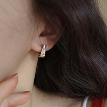 Natural shell cross ear clip women without ear piercing light luxury high-end niche mosquito coil earrings 2022 new trend