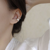 Sweet and cool ear bone clip sterling silver indifferent niche high-end light luxury temperament French retro earrings ear clip women without ear holes