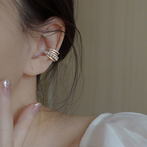 Beauty flip ~ heavy industry sterling silver high-end light luxury ear bone clip niche temperament pearl French ear clip women without ear holes